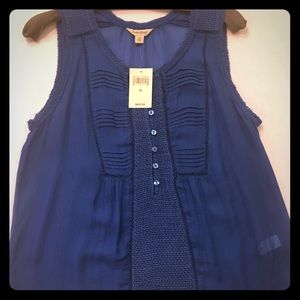 Lucky Brand Blue Sleeveless Top NWT Medium & Small